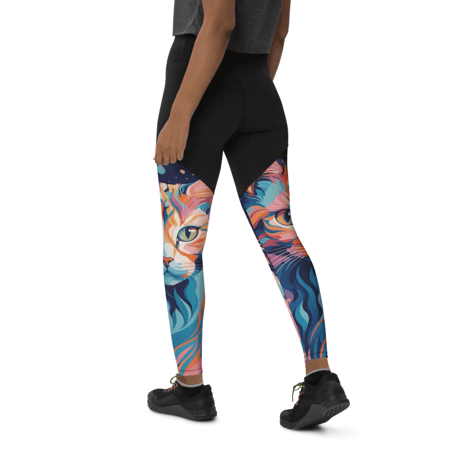 Cosmic Cat All-Over Print Sports Leggings product image (11)