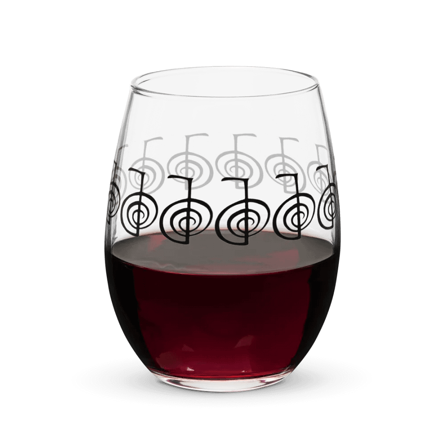 Drinking glass with Reiki healing symbol surrounding entire glass product image (12)