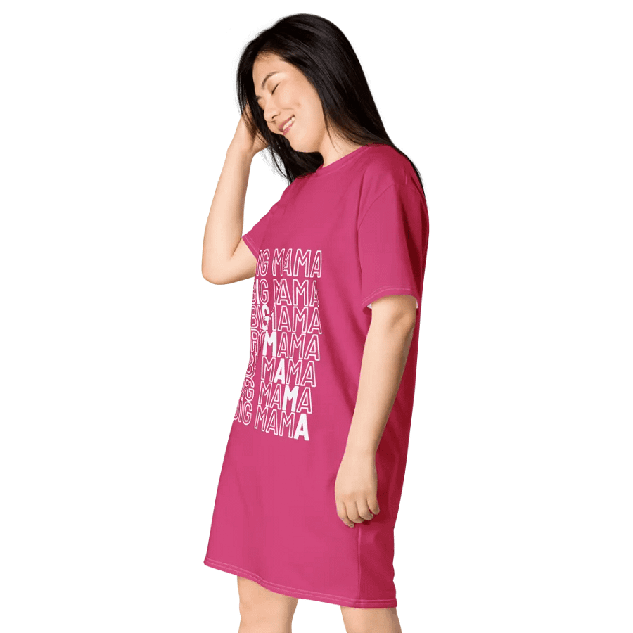 Big Mama Oversized T-Shirt Dress | Pink Graphic Tee product image (6)