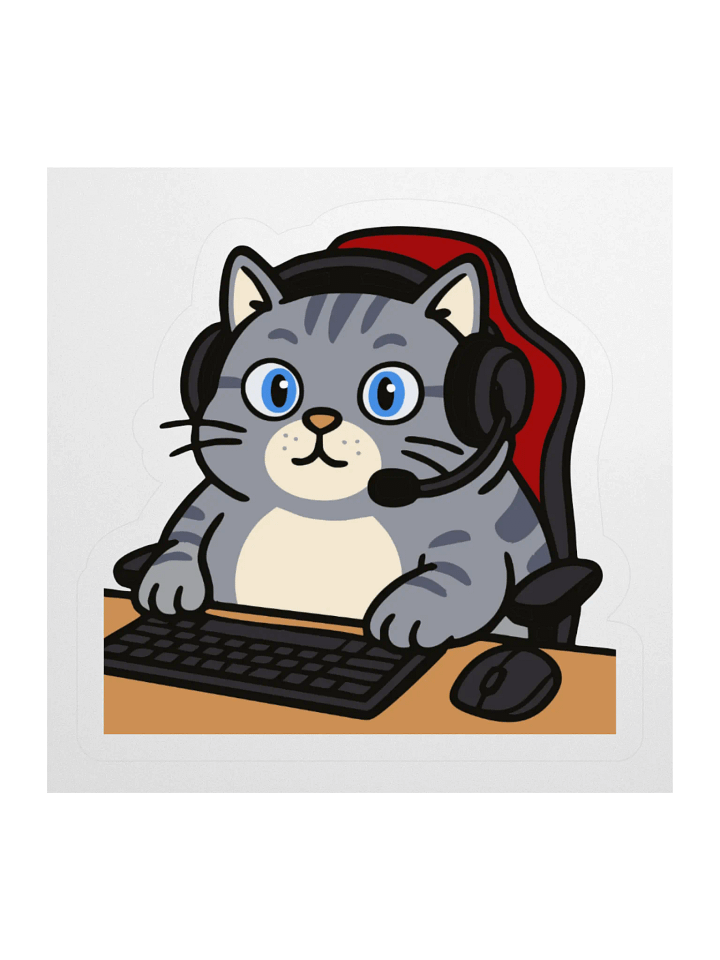 westley the gamer cat sticker product image (1)