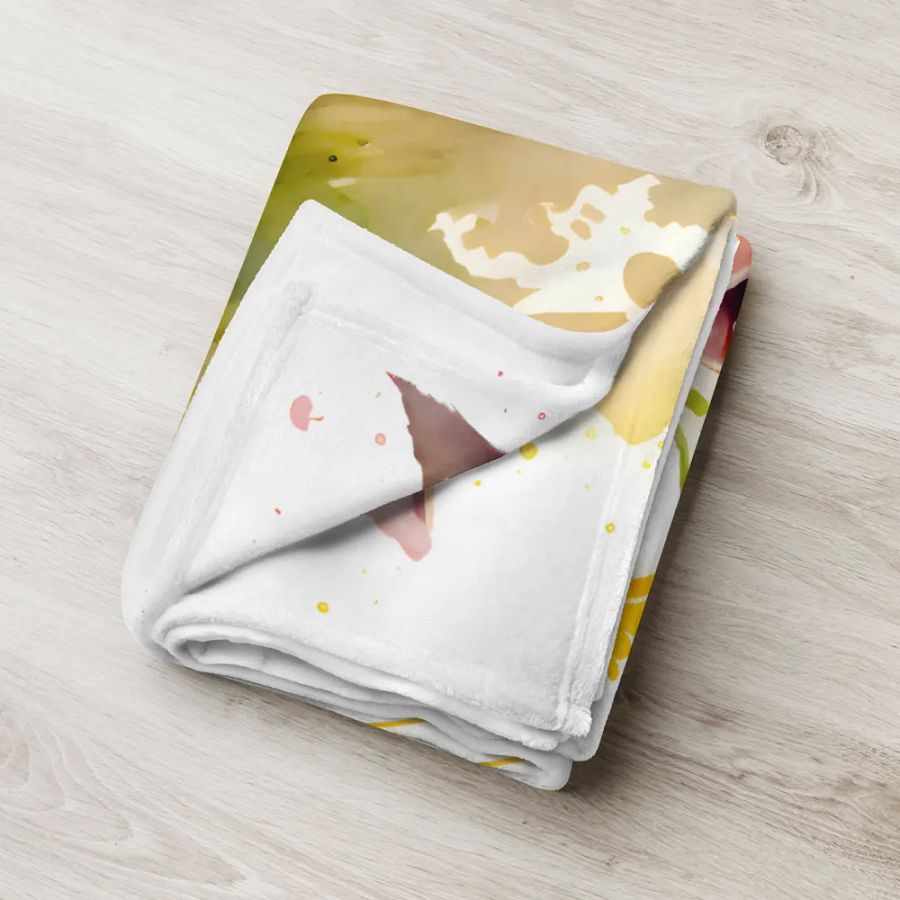 Cute Piglet Floral Pig Farm Animals Throw Blanket product image (9)