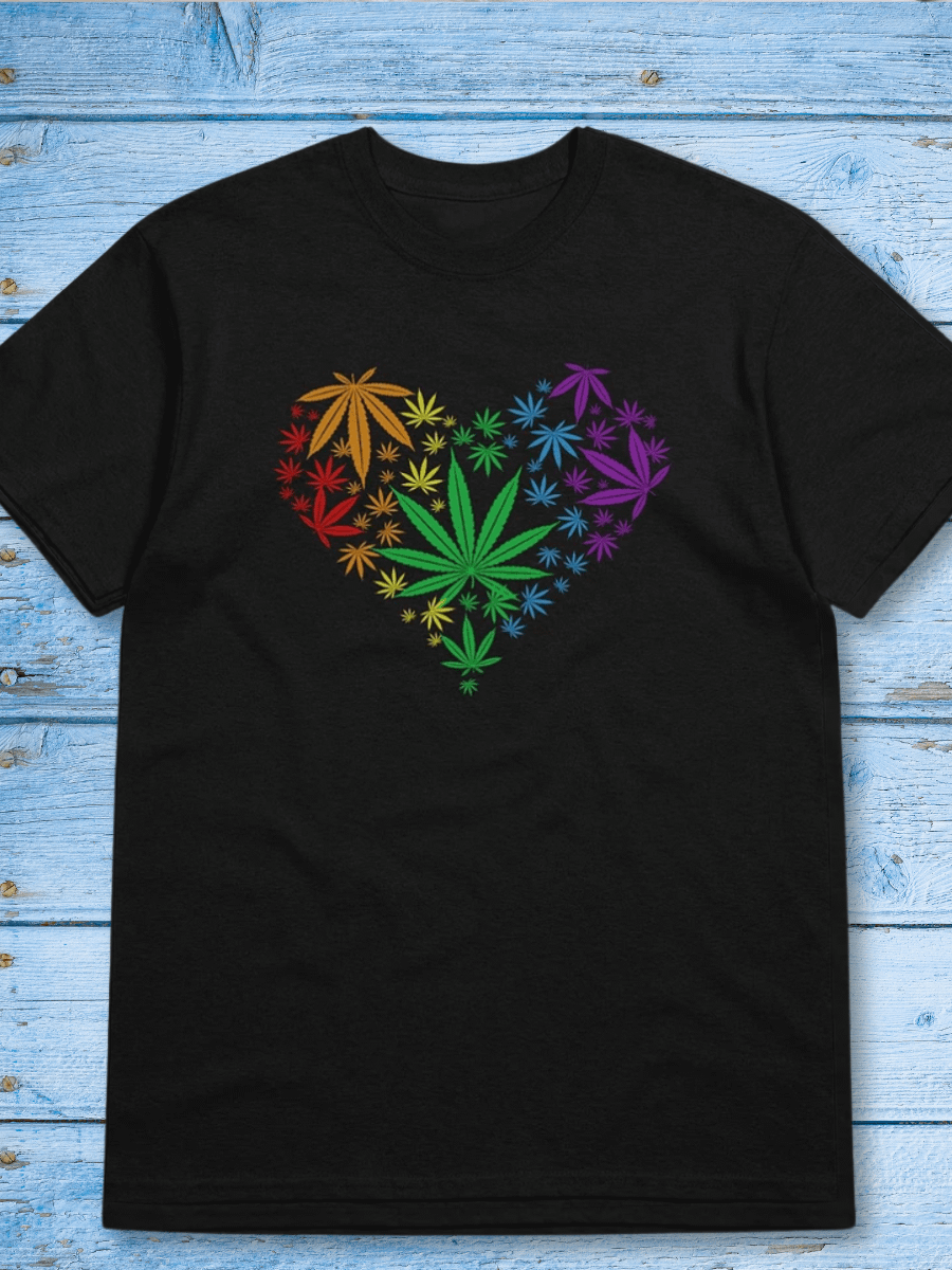 Rainbow Weed Heart Tshirt product image (1)