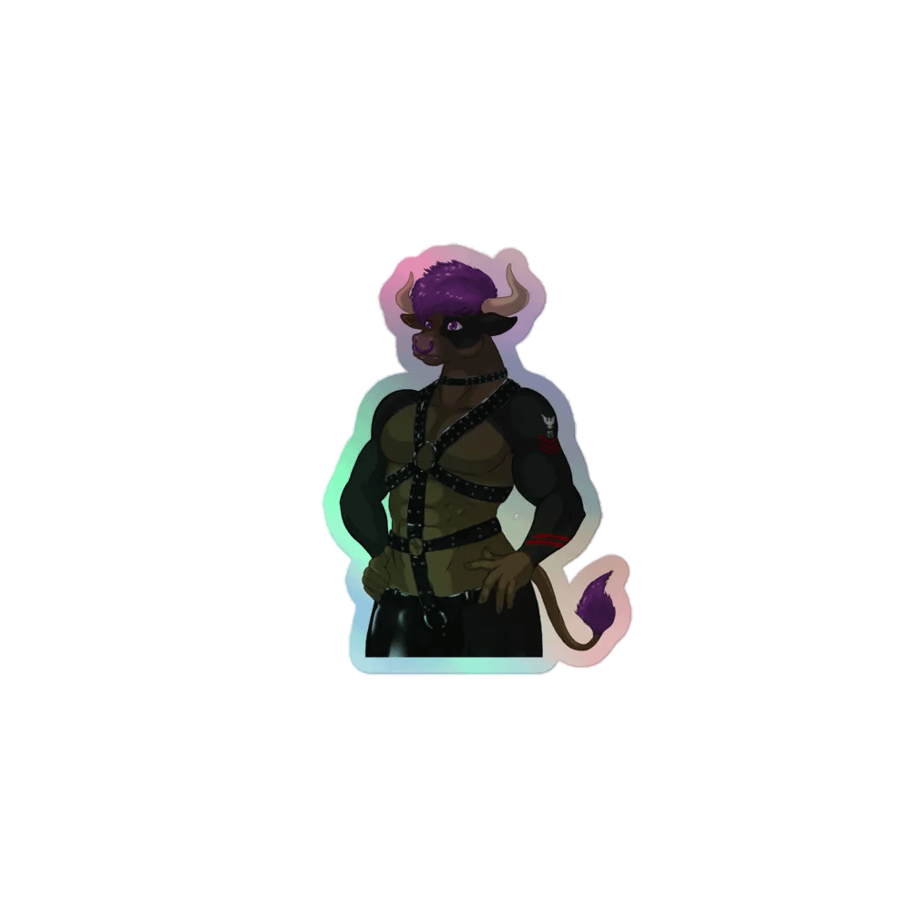 "Leather Daddy Yuuma" Holographic Sticker product image (1)