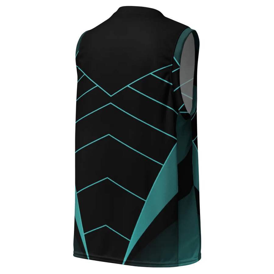 Teal Zigzag Symmetry Basketball Jersey product image (9)