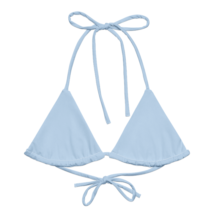 Baby Blue Solid Color String Bikini Top product image (1)