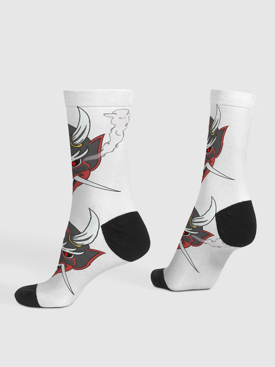 Demon Mask Zen EcoChic Art Crew Socks product image (4)