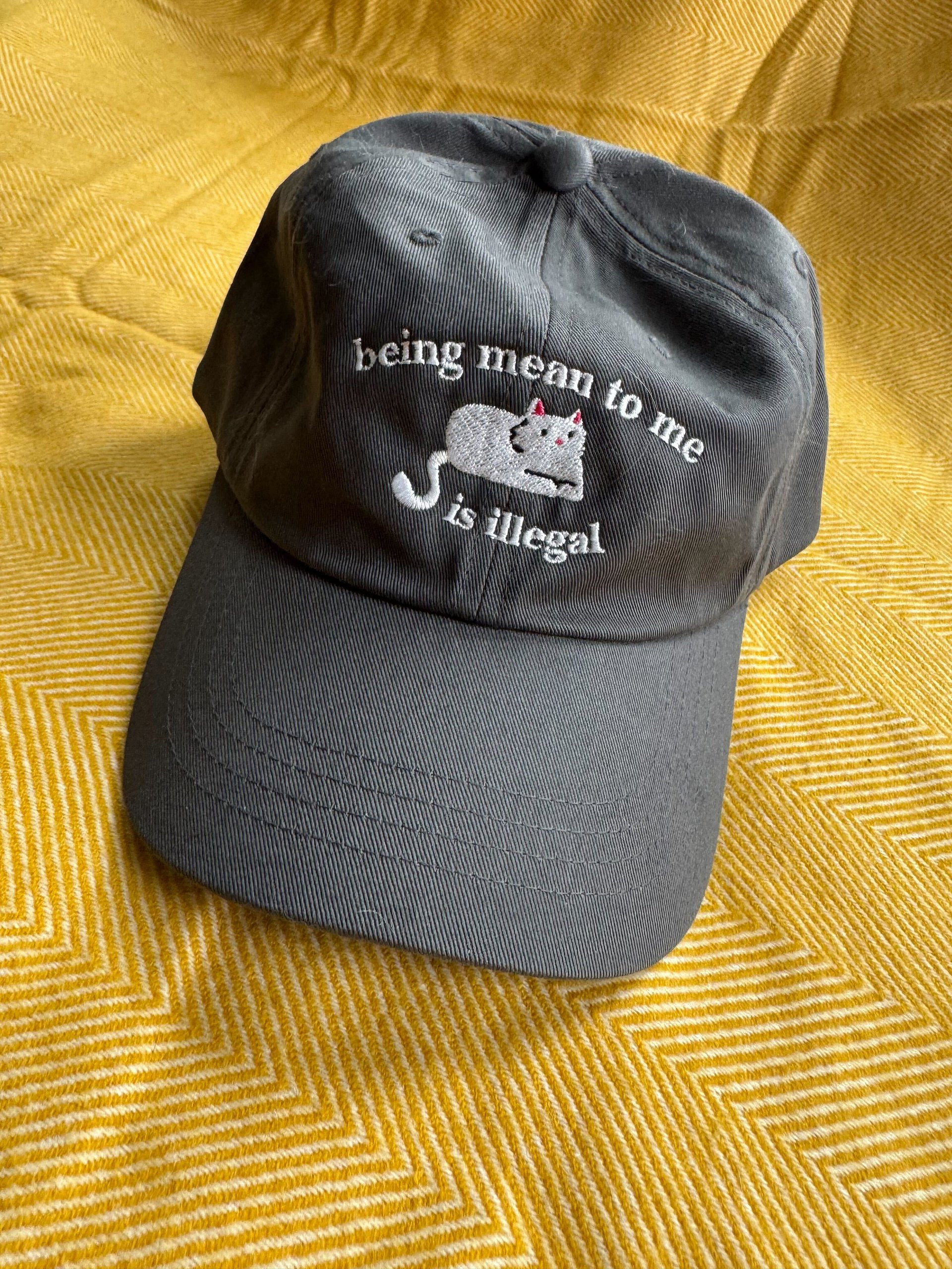 Being mean to me is illegal hat product image (1)
