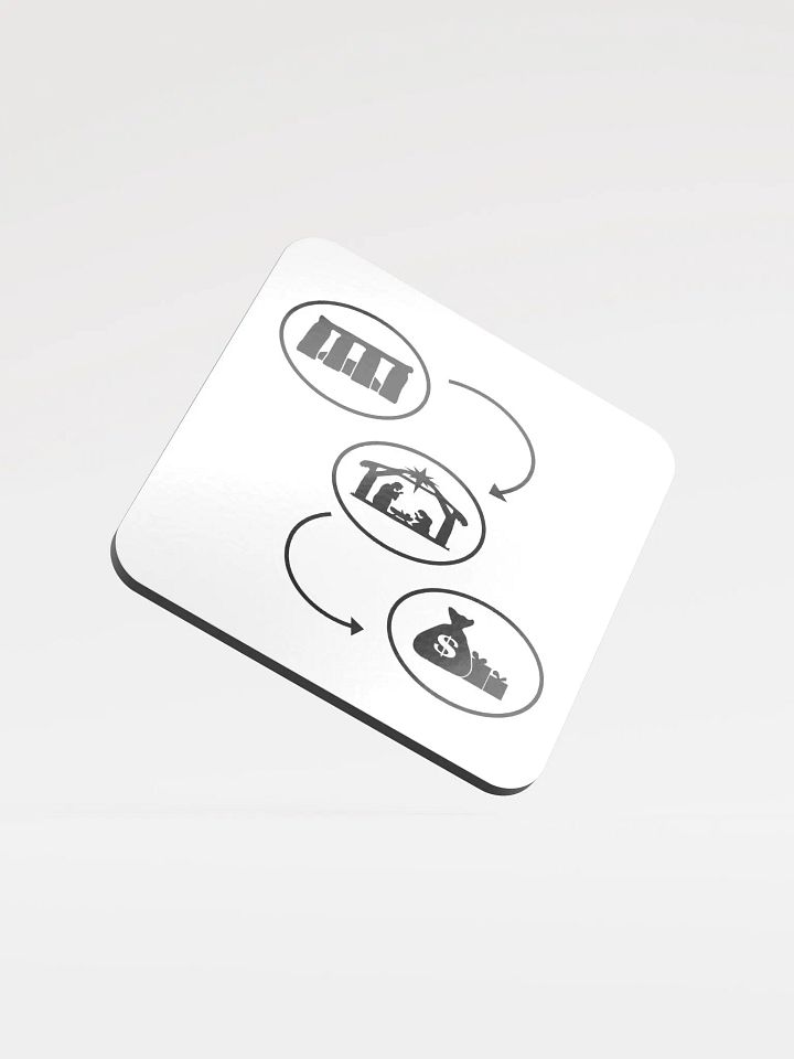 The Evolution of Christmas - Glossed Cork Coaster product image (2)