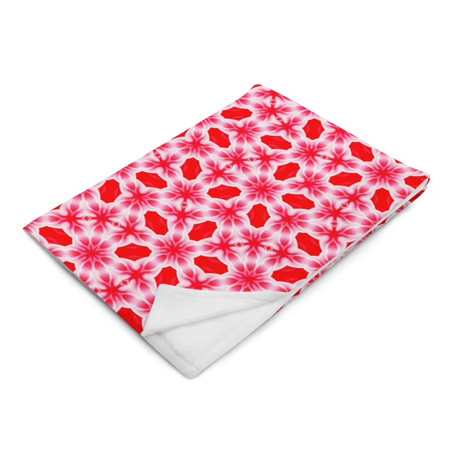 Red & White Snowflake Throw Blanket product image (4)