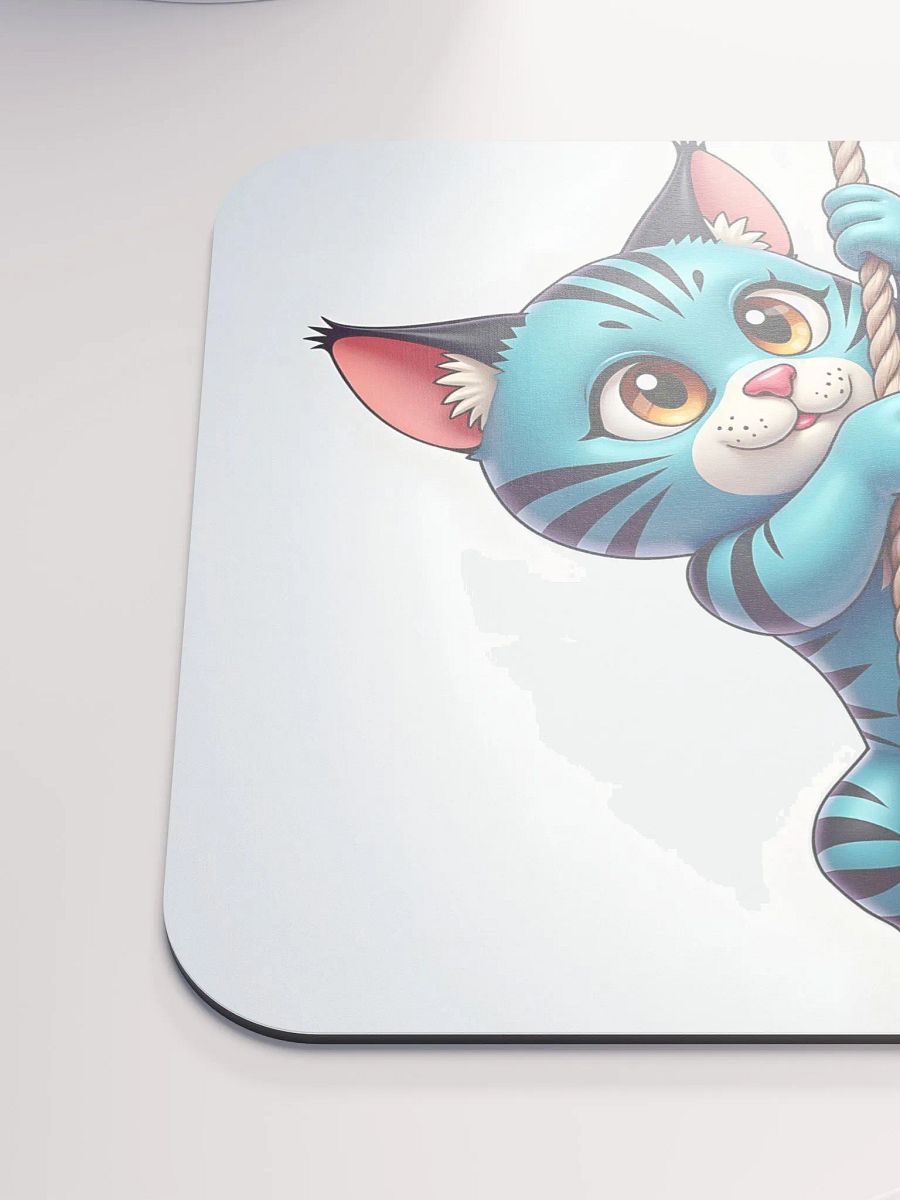 "Brave Climb" – Adorable Cat Climbing Rope Mouse Pad POD Design product image (6)
