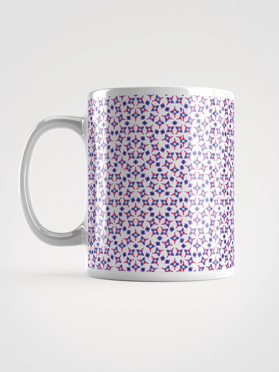 White Blue & Red Seamless Diamond Pattern Ceramic Mug product image (6)