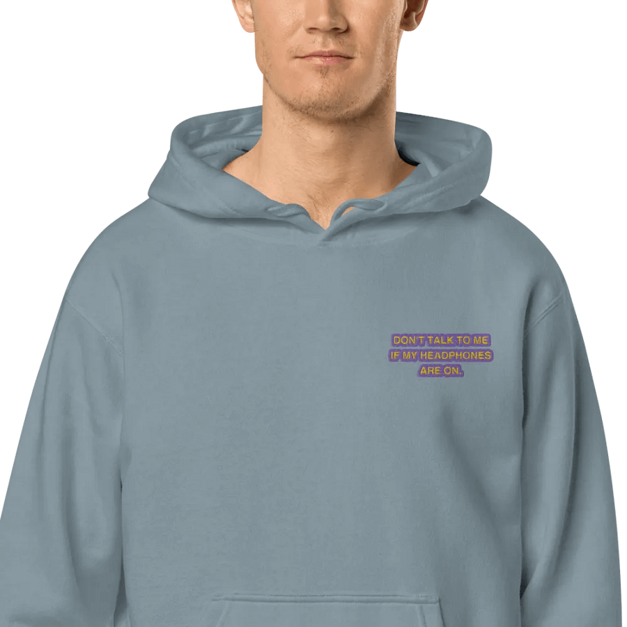 L.C. HEADPHONES ON (tulip design) embroidered pigment hoodie product image (2)