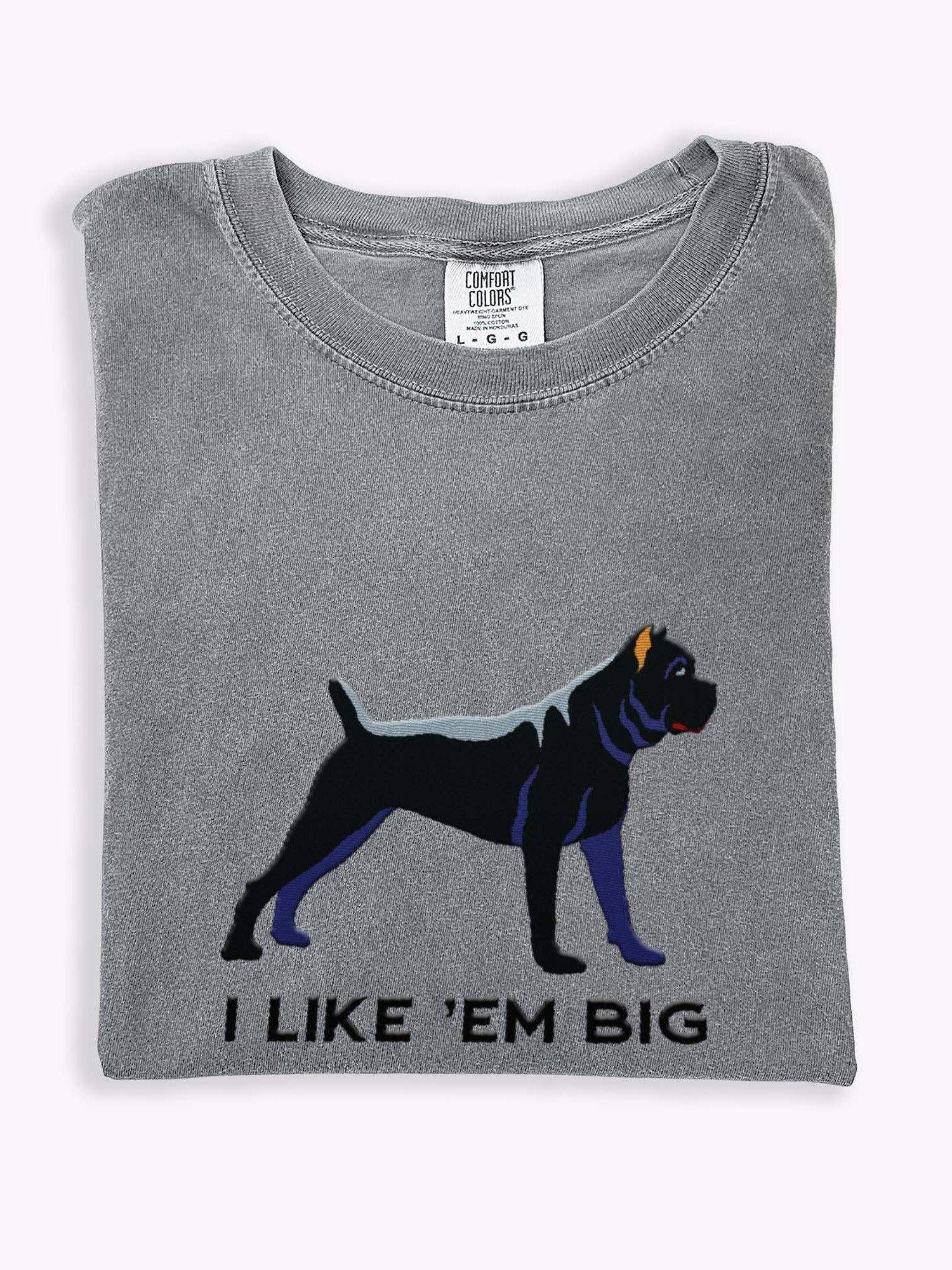 I Like 'Em Big T-Shirt(Embroidered) of a Cane Corso(Black) product image (1)