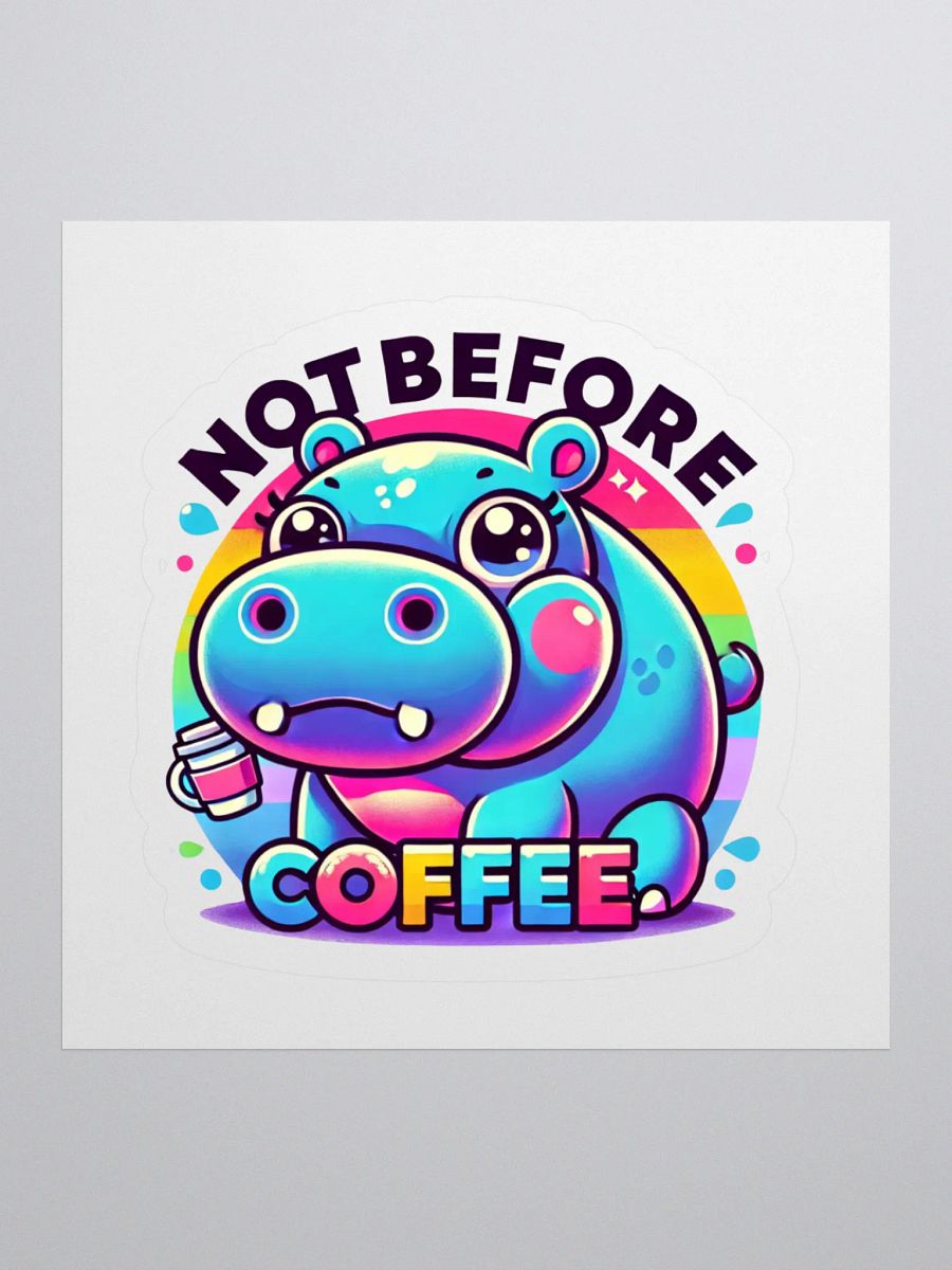Not Before Coffee Hippo Sticker product image (3)