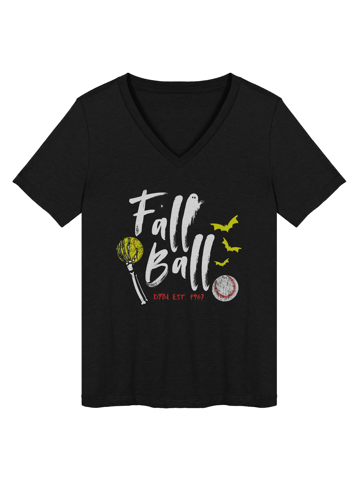 Adult 'Fall Ball' Women's V-neck T-shirt product image (1)