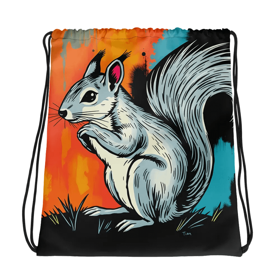 Vibrant Squirrel All-Over Drawstring Bag product image (1)