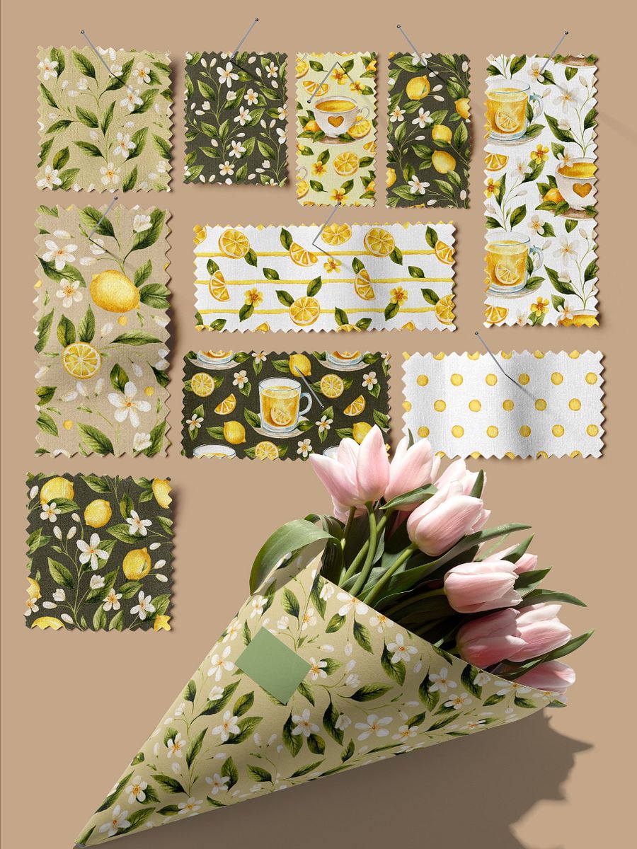 Lemon Tea Seamless Patterns product image (5)