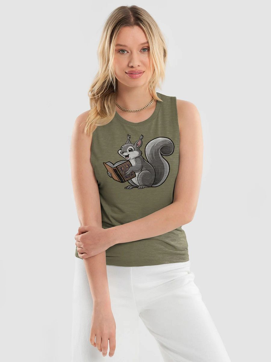 Cheerful Squirrel Open Book Cartoon Tank product image (3)