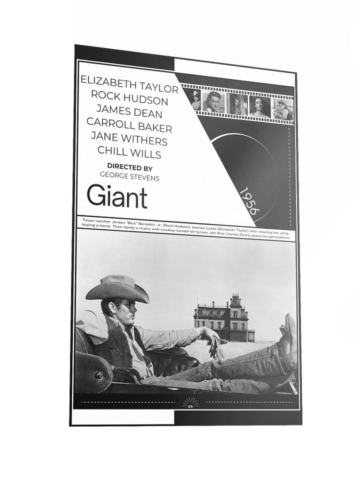 Giant with James Dean and Elizabeth Taylor 1956 | Movie Poster | 12x18 Wall Art product image (2)