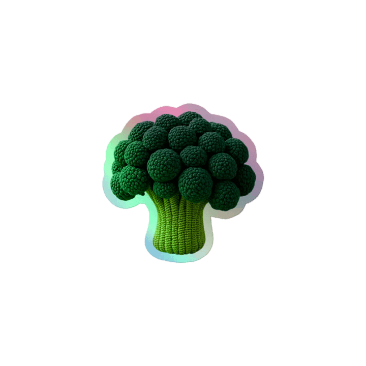 CozyAvocado Kiss-Cut Holographic Sticker Sheet Broccoli #1 product image (1)