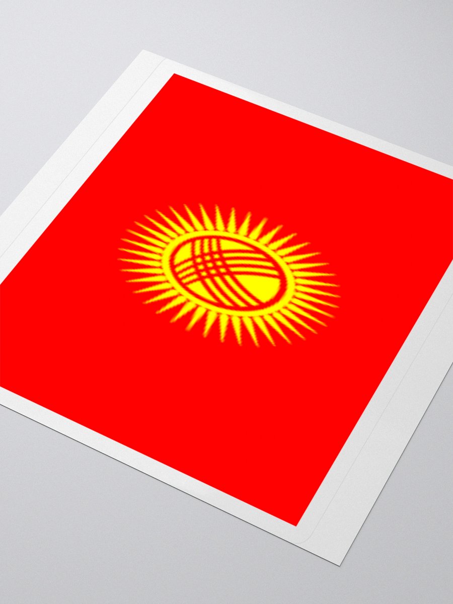 Kyrgyzstan Flag Sticker | Sun and Crosses Design | Durable Vinyl | 3 Sizes product image (9)
