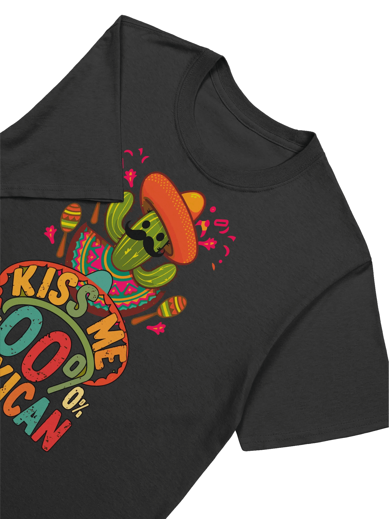 Funny Mexican -"Kiss Me I'm 00% Mexican" Cactus T-Shirt product image (16)