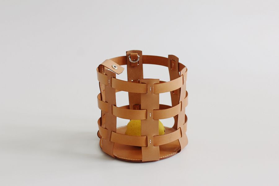 Vegetable Tanned Leather Caged Bucket Bag product image (11)