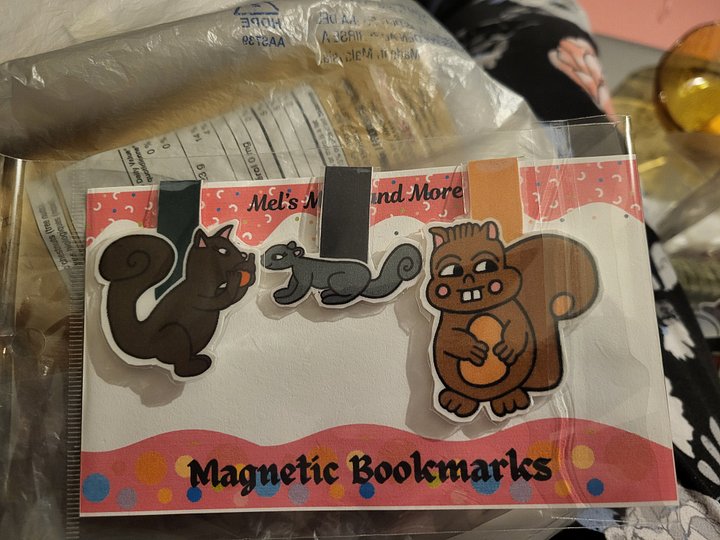 3 pack of Friendly Cartoon Squirrel Magnetic Bookmarks product image (1)