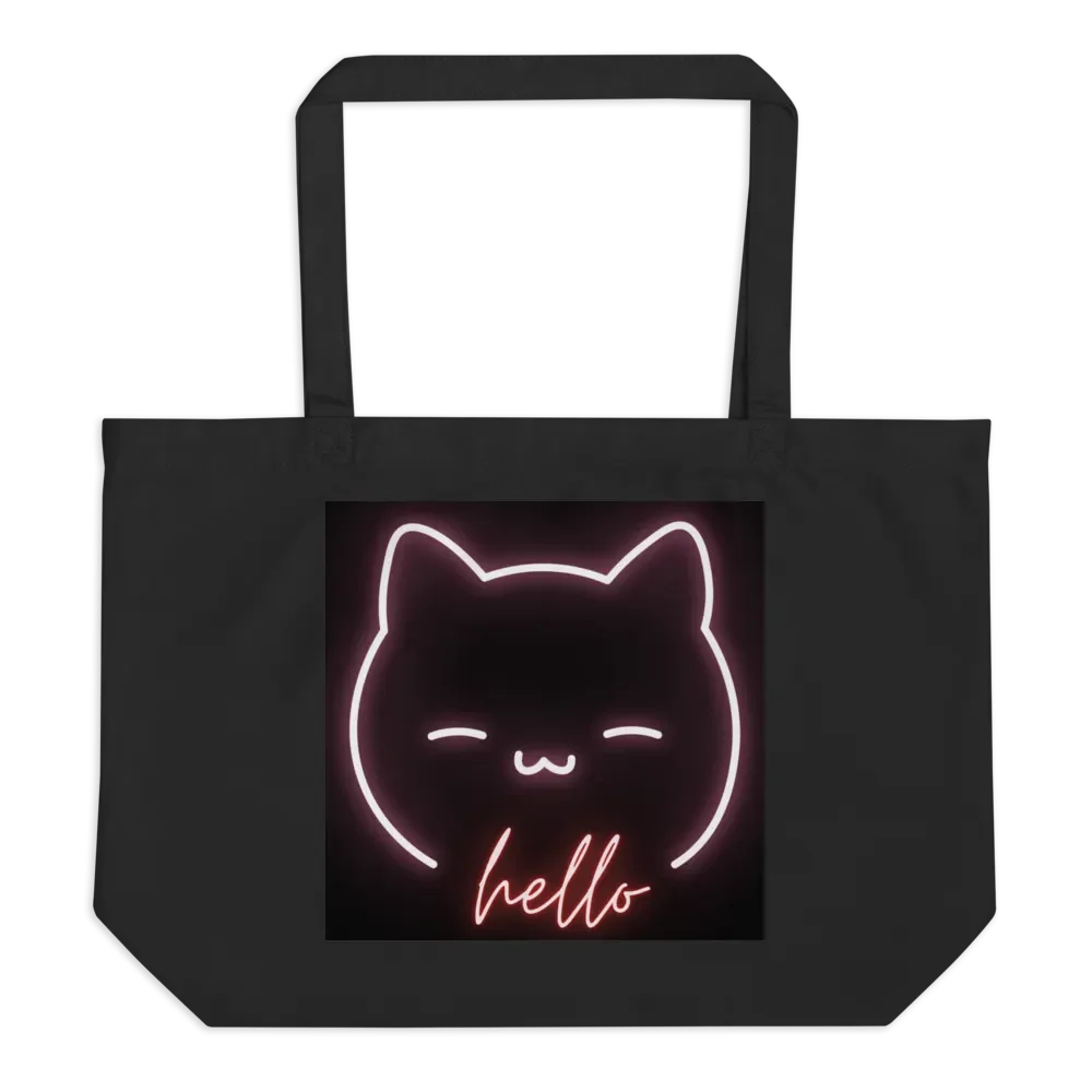 Neon Hello Cat Tote Bag product image (1)