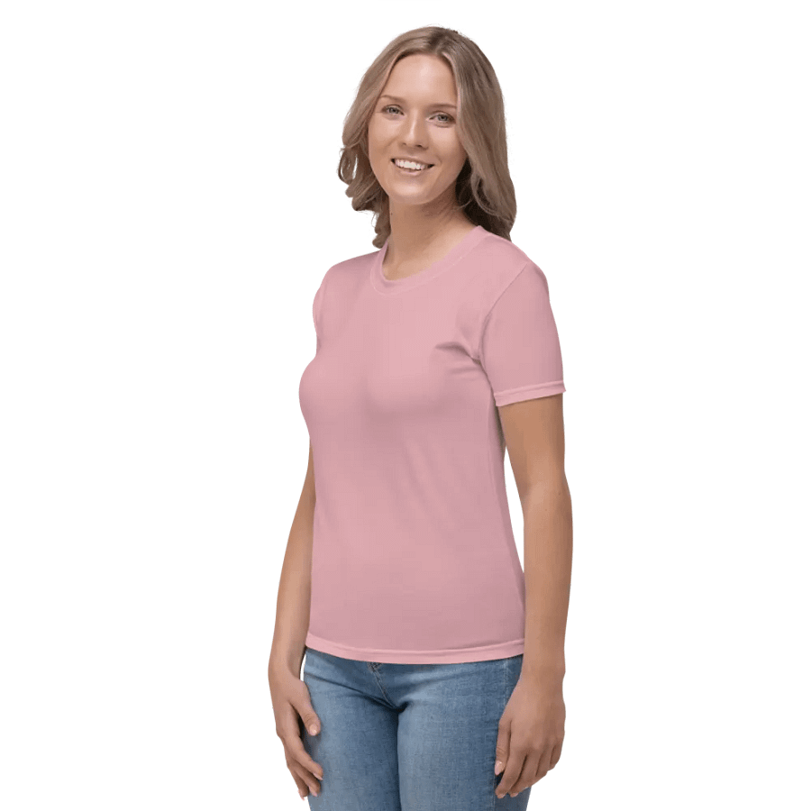 Plain Dusty Light Pink Soft Summer Women's Crewneck Polyester Heavyweight Premium T-Shirt by Treasure Pie product image (3)