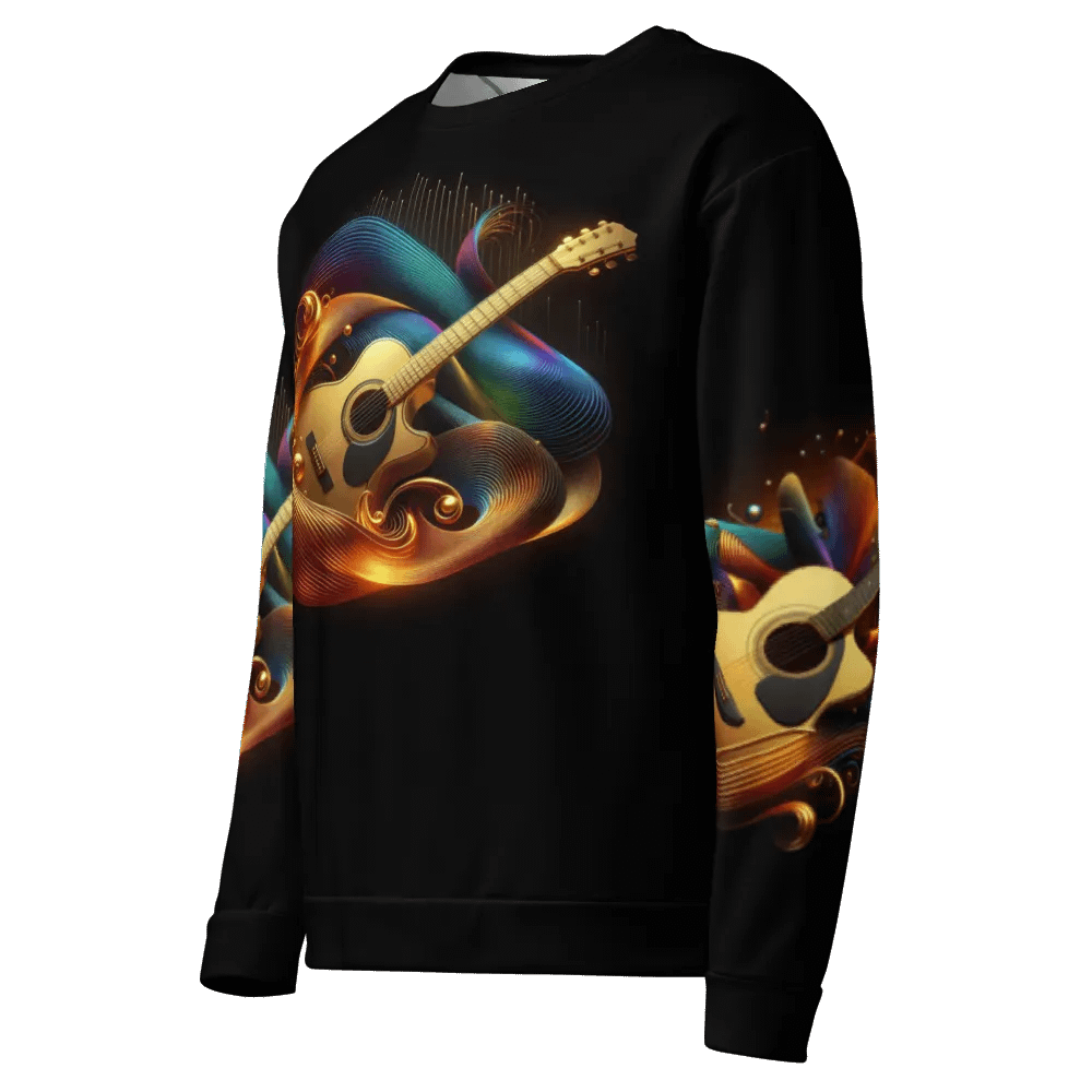 Golden Guitar Musical Instrument - All-Over Unisex Sweatshirt #1 product image (4)
