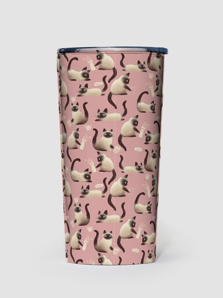 Bad Siamese Cats Knocking Stuff Over Tumbler, Pink product image (1)