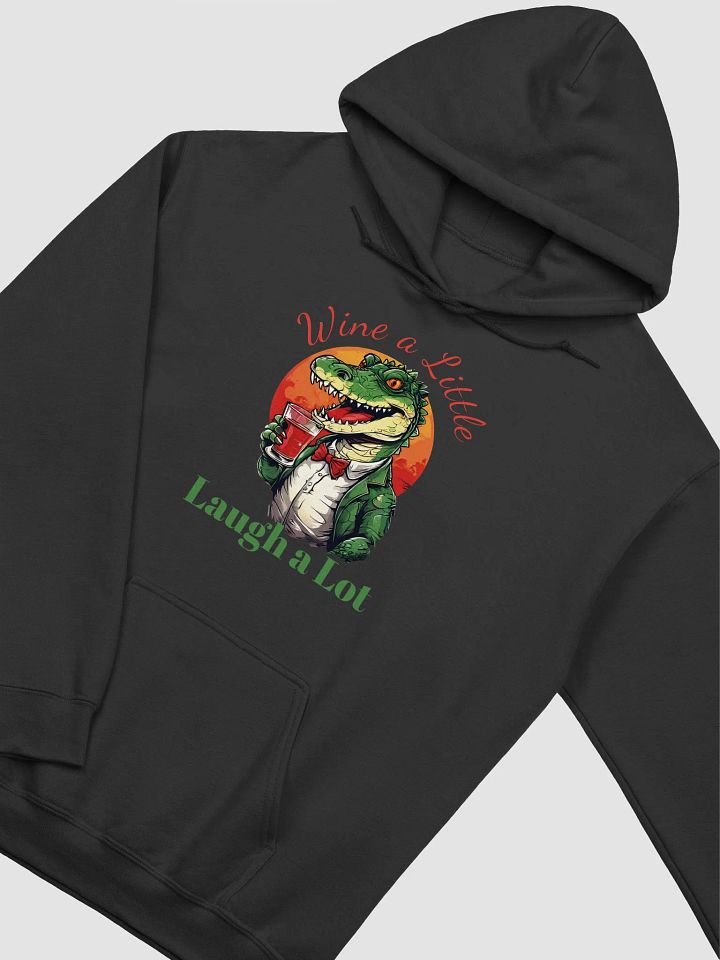 Wine a Little, Laugh a Lot - Unique Funny Crocodile Gildan Classic Hoodie for Wine Lovers product image (2)