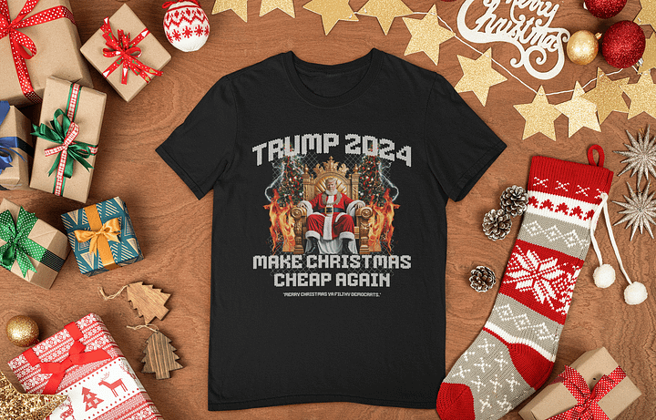 Trump 2024 Make Christmas Cheap Again Funny Unisex T-shirt product image (1)