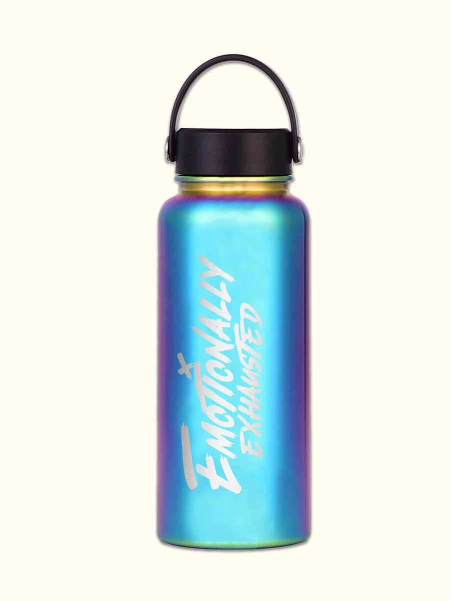 (LAST FEW) Emotionally Exhausted Water Bottle - Holographic 32 oz product image (1)