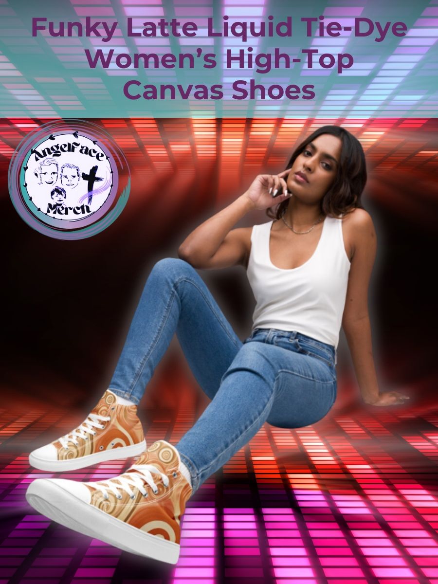 Funky Latte Liquid Tie-Dye Women's High-Top Canvas Shoes product image (1)
