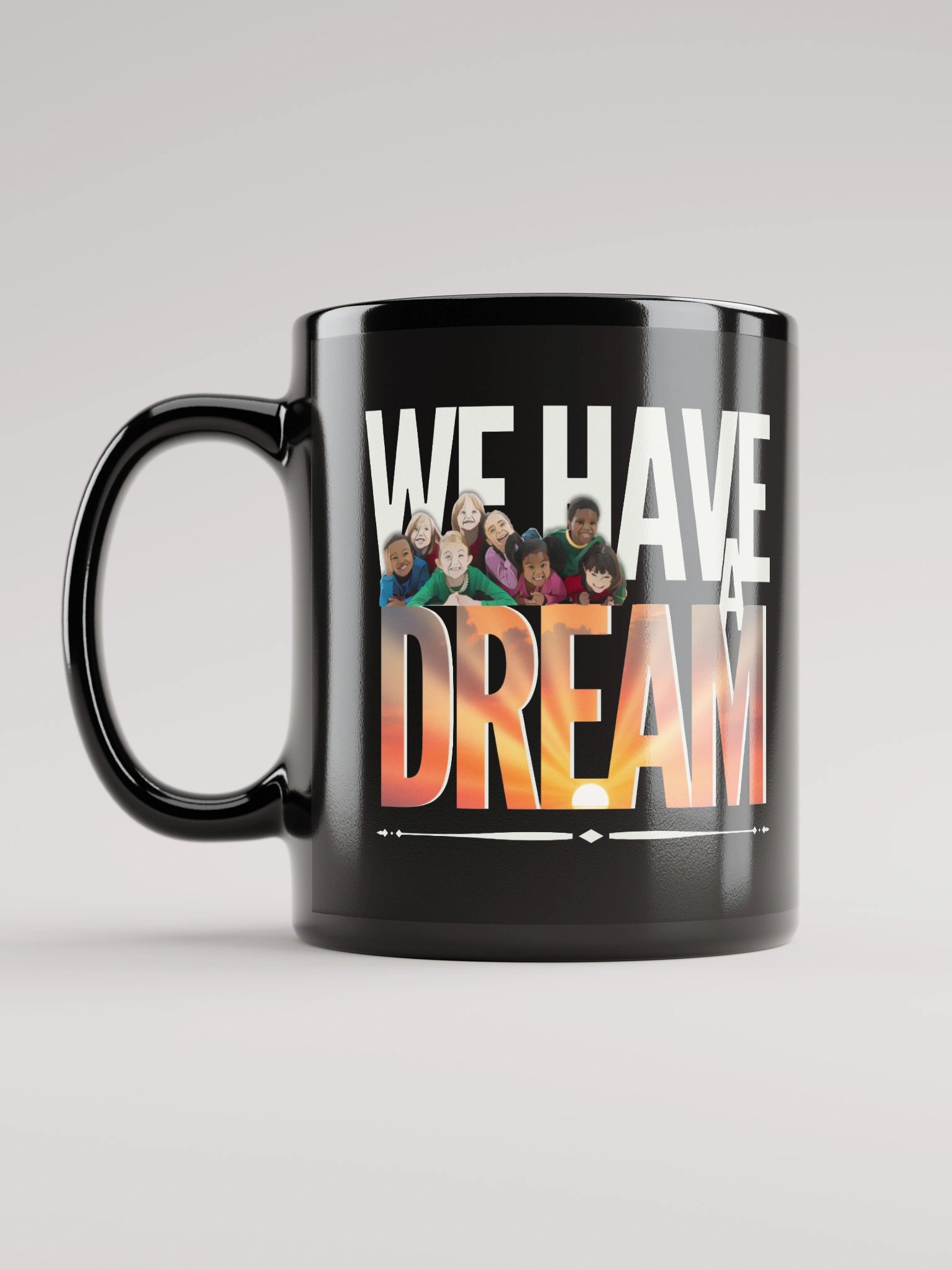 We Have a Dream Diverse Children Unity Art Black Mug product image (12)