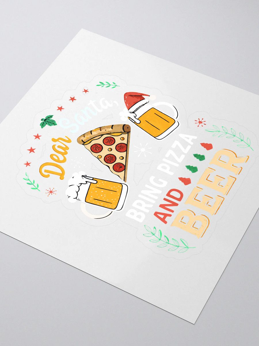 Dear Santa Bring Pizza and Beer Kiss Cut Stickers - Cotton Craze Logo product image (3)