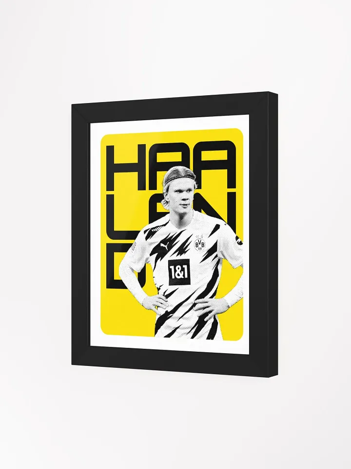 Erling Haaland BW Borussia Dortmund Name Art Framed Print product image (2)