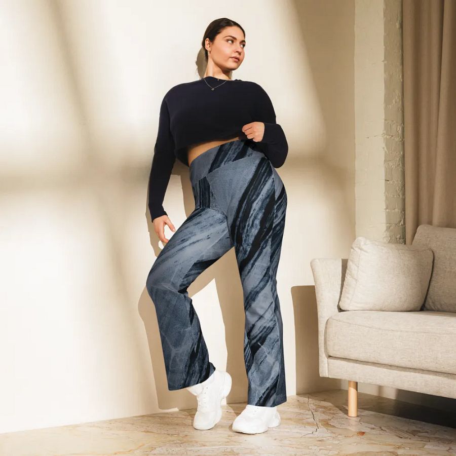 Indigo Blue Marble Flare Leggings product image (8)