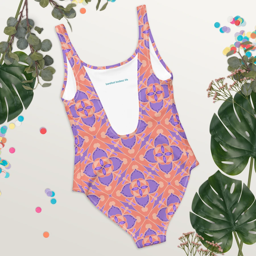 Pastel Orange and Mauve Pattern Swimsuit product image (5)