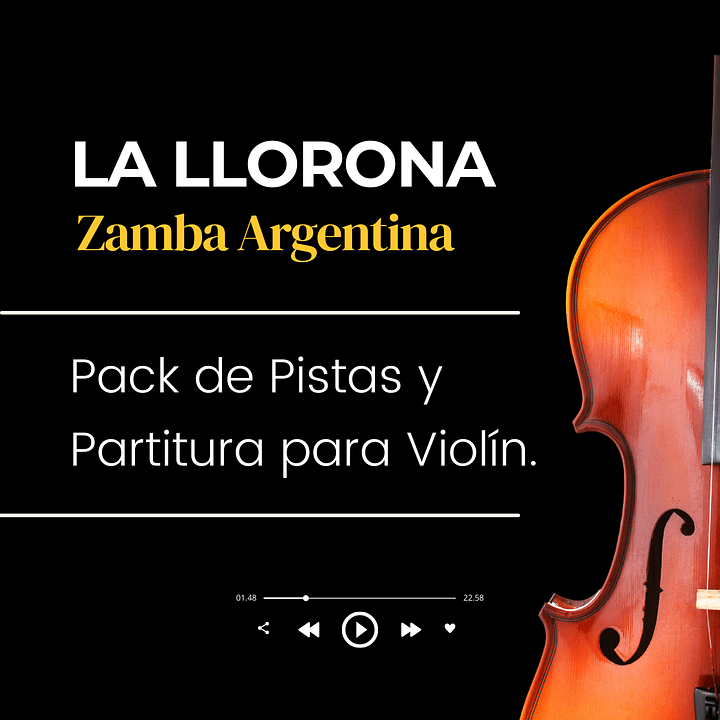 La Llorona, zamba Argentina - Pistas y Partitura para Violin product image (1)