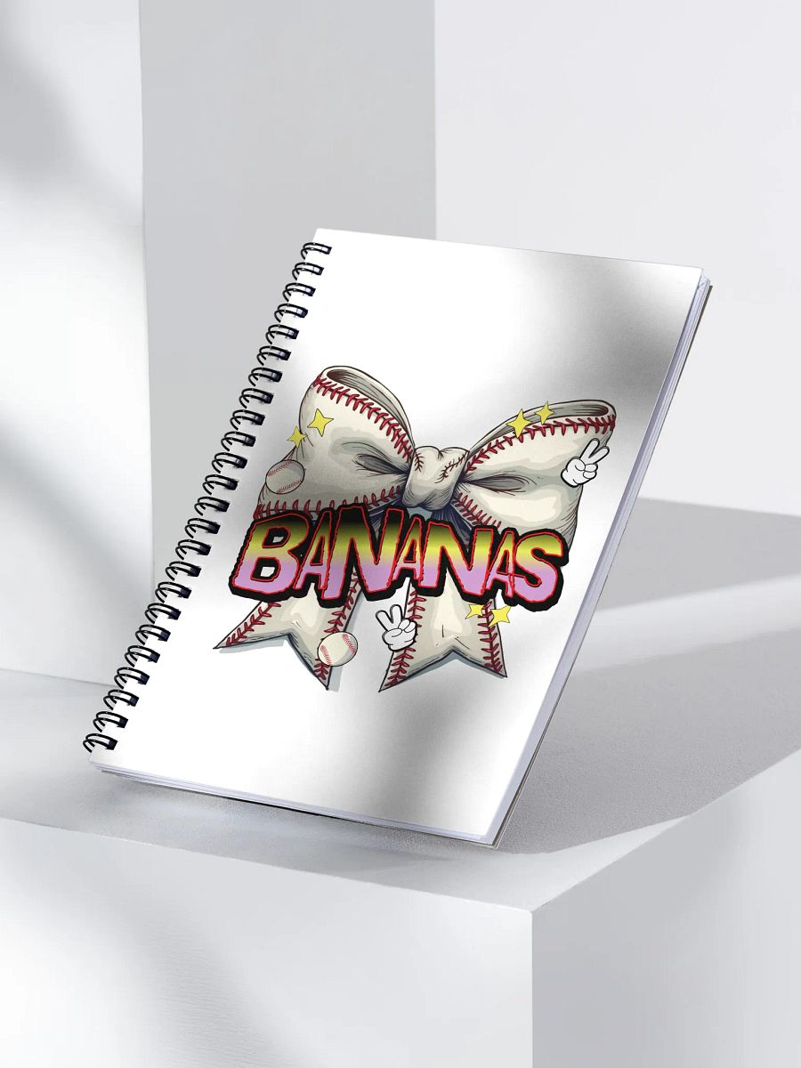 Bananas Bow Baseball Spiral Notebook product image (3)