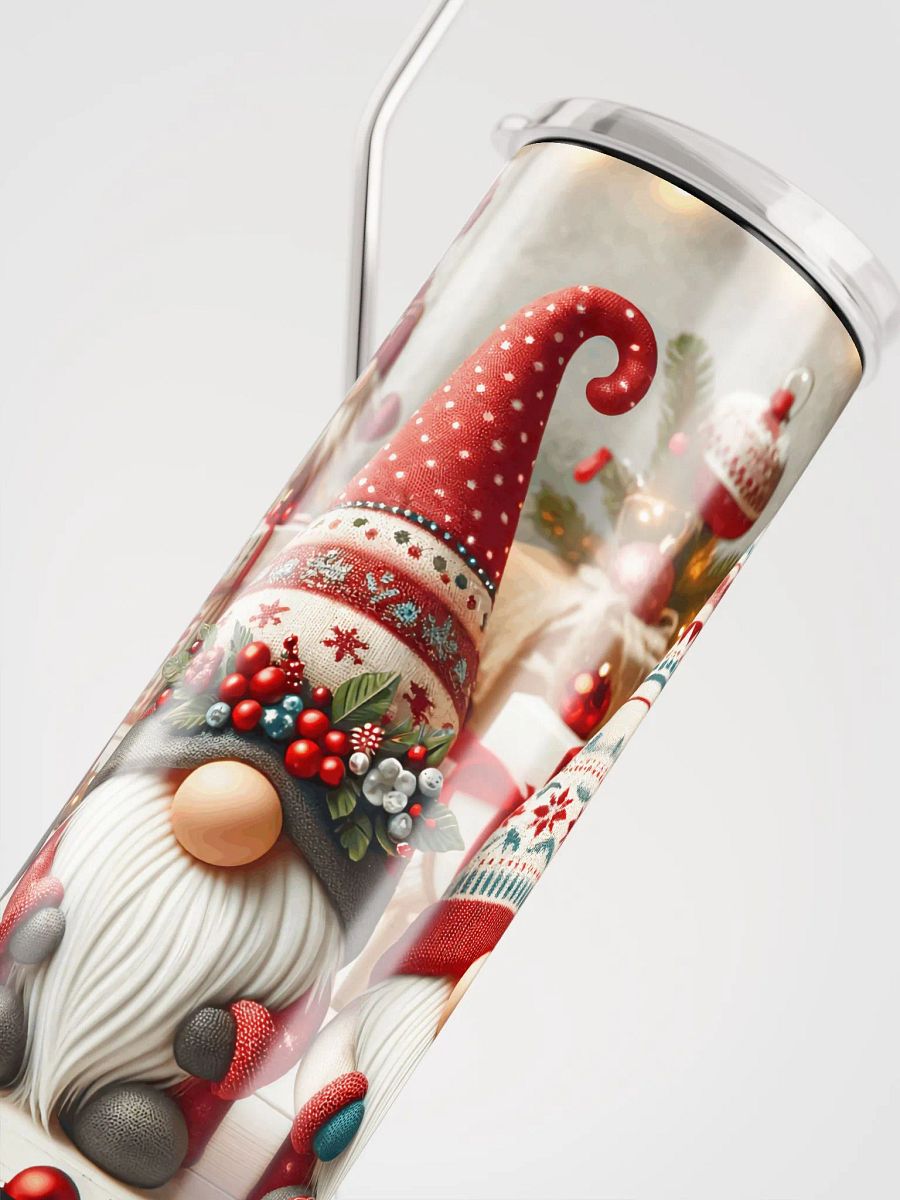 Get into the festive spirit with our Stainless Steel Tumbler featuring adorable Christmas gnomes! 🎅 product image (5)