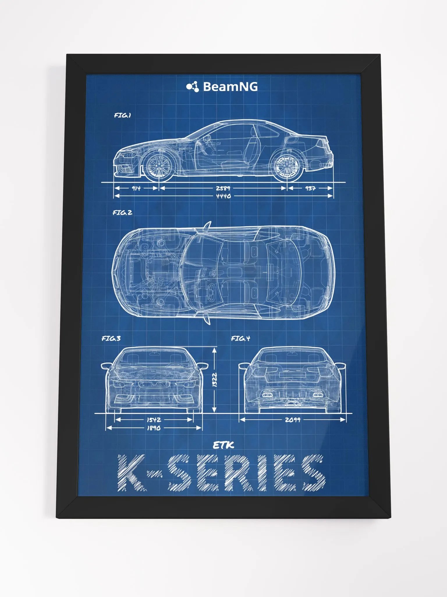 Framed Poster: ETK K-Series Blueprint product image (4)