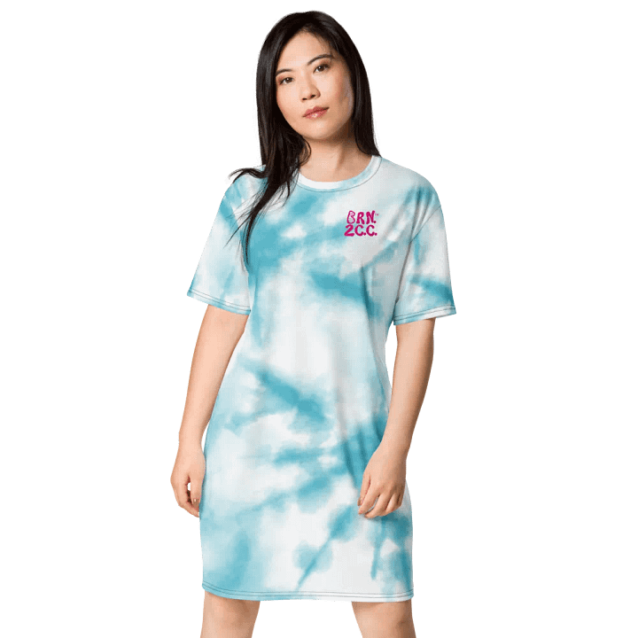 BOURNE to Cape Cod™ | Coastal Dream T-Shirt Dress | Blue & White Tie-Dye | Beachy-Chic & Bold product image (1)