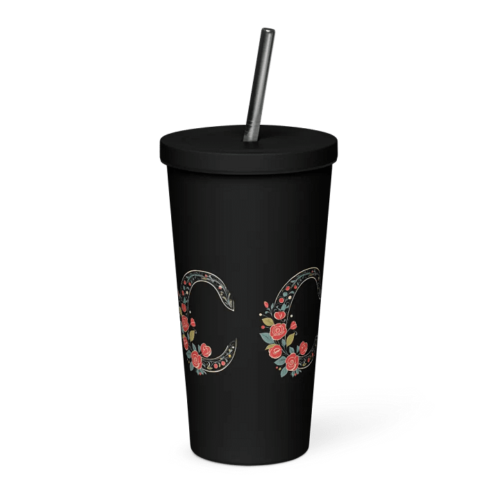Valentine’s Monogram Letter C(1) Black Tumbler product image (1)