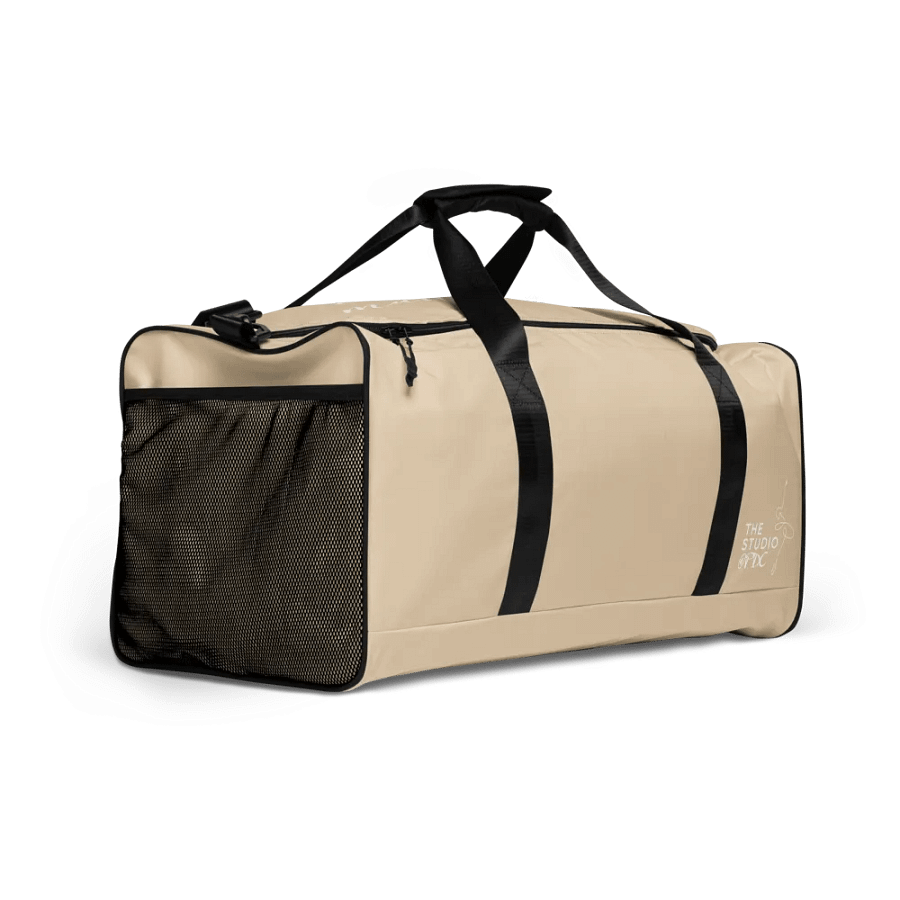 Large Dance Bag | Tan with White Logo and Quote product image (3)