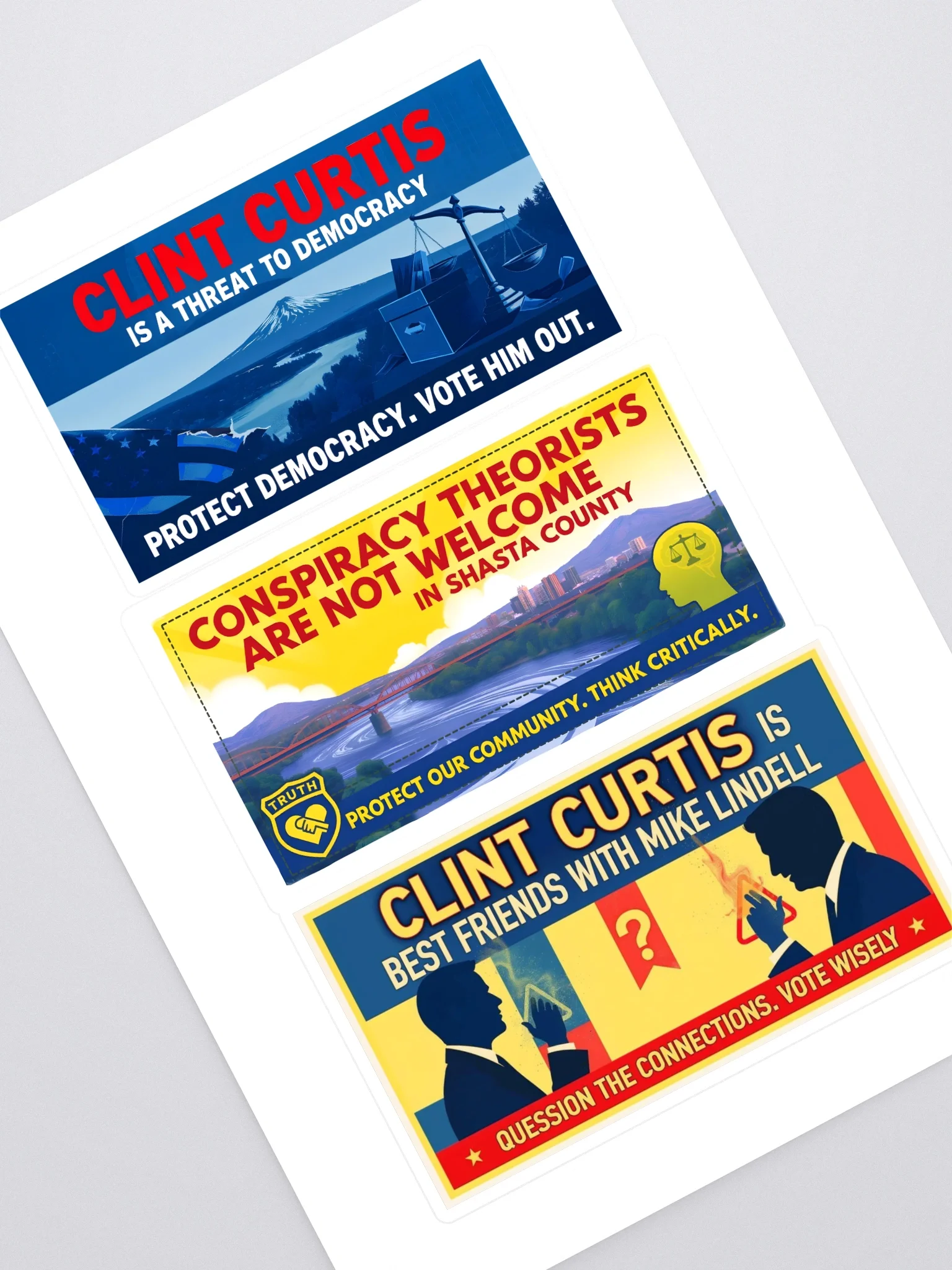 Anti-Clint Curtis Sticker Sheet product image (1)