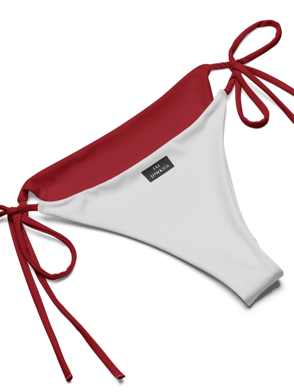 Gingham Cherry Low Rise Cheeky String Bikini With Red Bottoms product image (11)